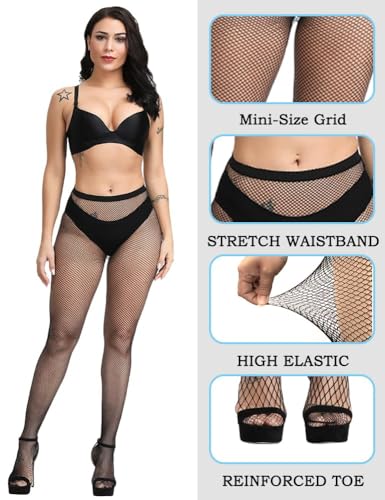 Image of Fishnet Stockings For Women High Waisted Fishnet Tights Sexy Wide Mesh Fishnet Stockings