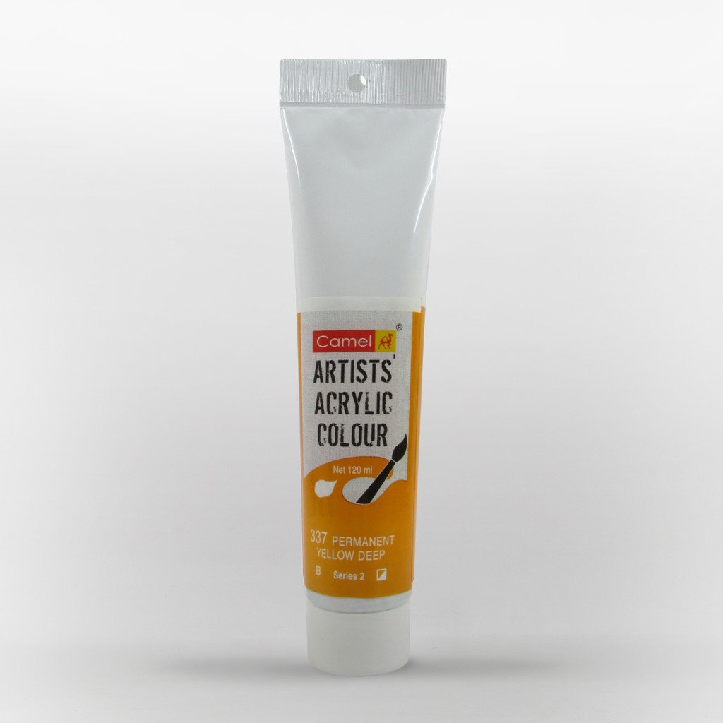 Camlin Kokuyo Artist Acrylic Colour - 120 ml Series 2, Permanent Deep Yellow-picture-14