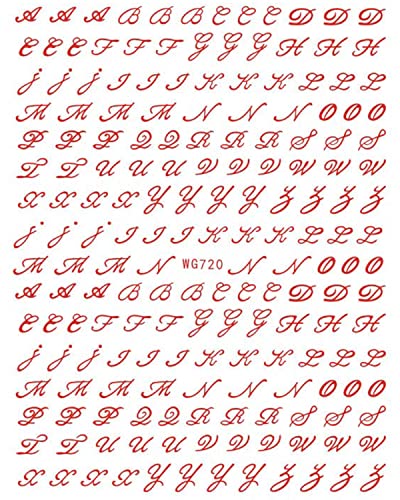 Jmeowio Old Letters Nail Art Stickers Decals 6 Sheets 3D Self Adhesive Old Alphabet Numbers Nail Stickers Decoration Accessories For Women Girls Kids thumb #6