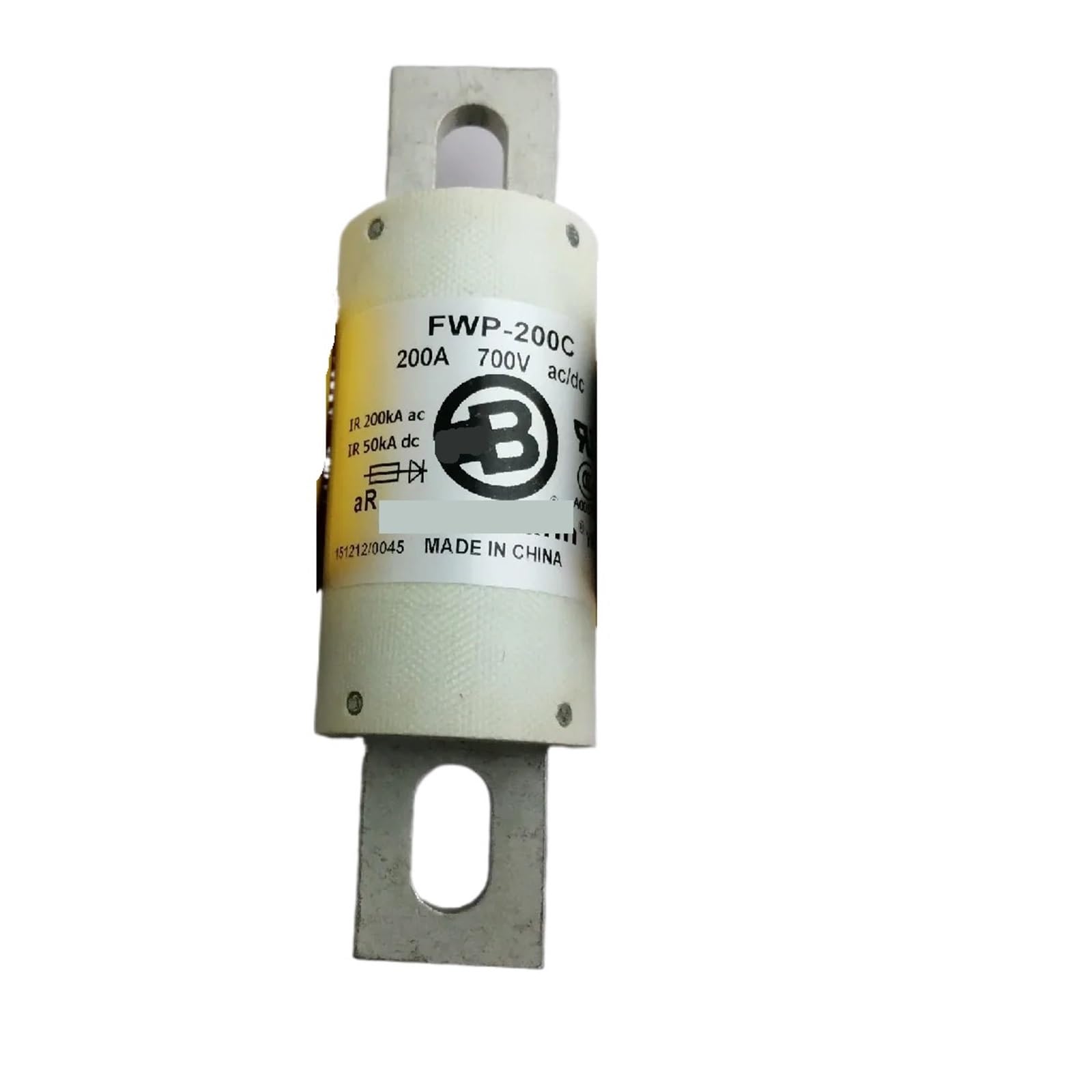 Fusible 750V 200A haute tension DC pour protection de puissance industrielle