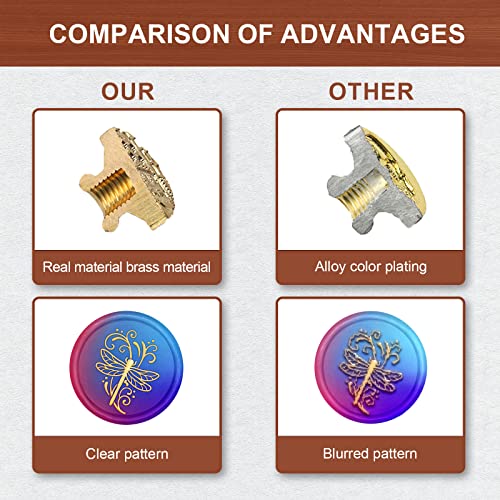 MAYJOYDIY Dragonfly Wax Seal Stamp 30mm Vine Dragonfly Animals Wax Seal Stamp Kit Removable Brass Material Head for Letter Cards Invitations Gift Wrapping Decoration - Image 3
