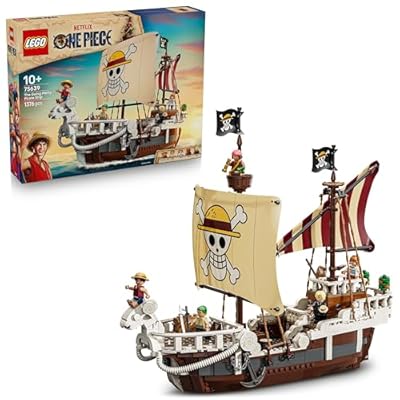 LEGO ONE Piece - Das Piratenschiff Flying Lamb Going Merry - Spielset mit 5 Minifiguren - inkl. Ruffy Zoro & Nami - Spielzeug zum Bauen - Geschenk für Jungen Mädchen & Fans ab 10 Jahren - 75639