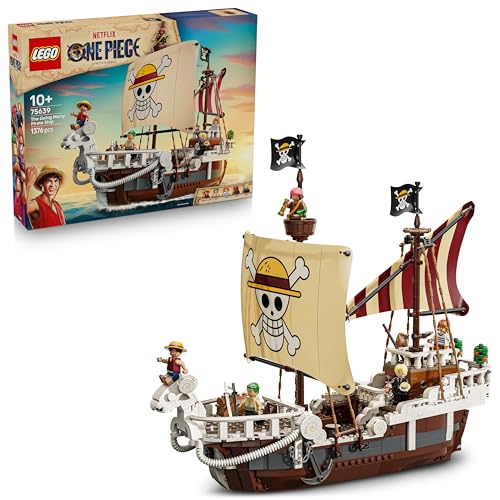 LEGO One Piece Le Bateau Pirate Vogue Merry - Jouet Bateau - Maquette pour Décoration avec 5 Minifigurines Dont Luffy, Zoro & Nami - Cadeau Anime pour Garçon, Fille ou Fan dès 10 Ans 75639