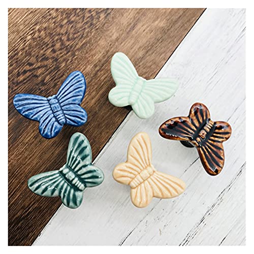 TRENTSNOOK 1 Perilla de cerámica de dibujos animados Muebles for niños Muñeca Mando Tirador Manejo Manija Mando Perilla Cocina Retro Armario Hardware de baño(Chocolate)