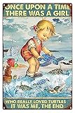 Sea Turtle Wall Art for Bathroom Decor Sea Turtle Once Upon A Time There was A Girl Who Really Loved...