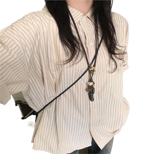 Chemise rayée à manches longues femme ample contre la chaleur