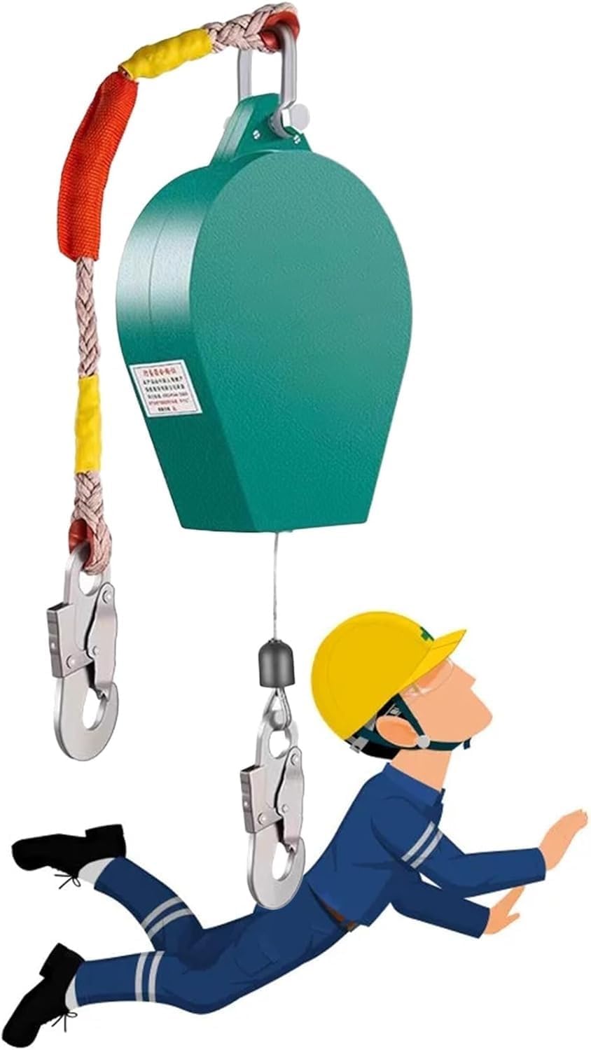 Tripod Retractable Lifeline Rock Climbing Fall Arrester, 16 32 49 65 98 131 Ft Steel Wire Rope, For Fire Rescue Tripod(10m(32.8ft))