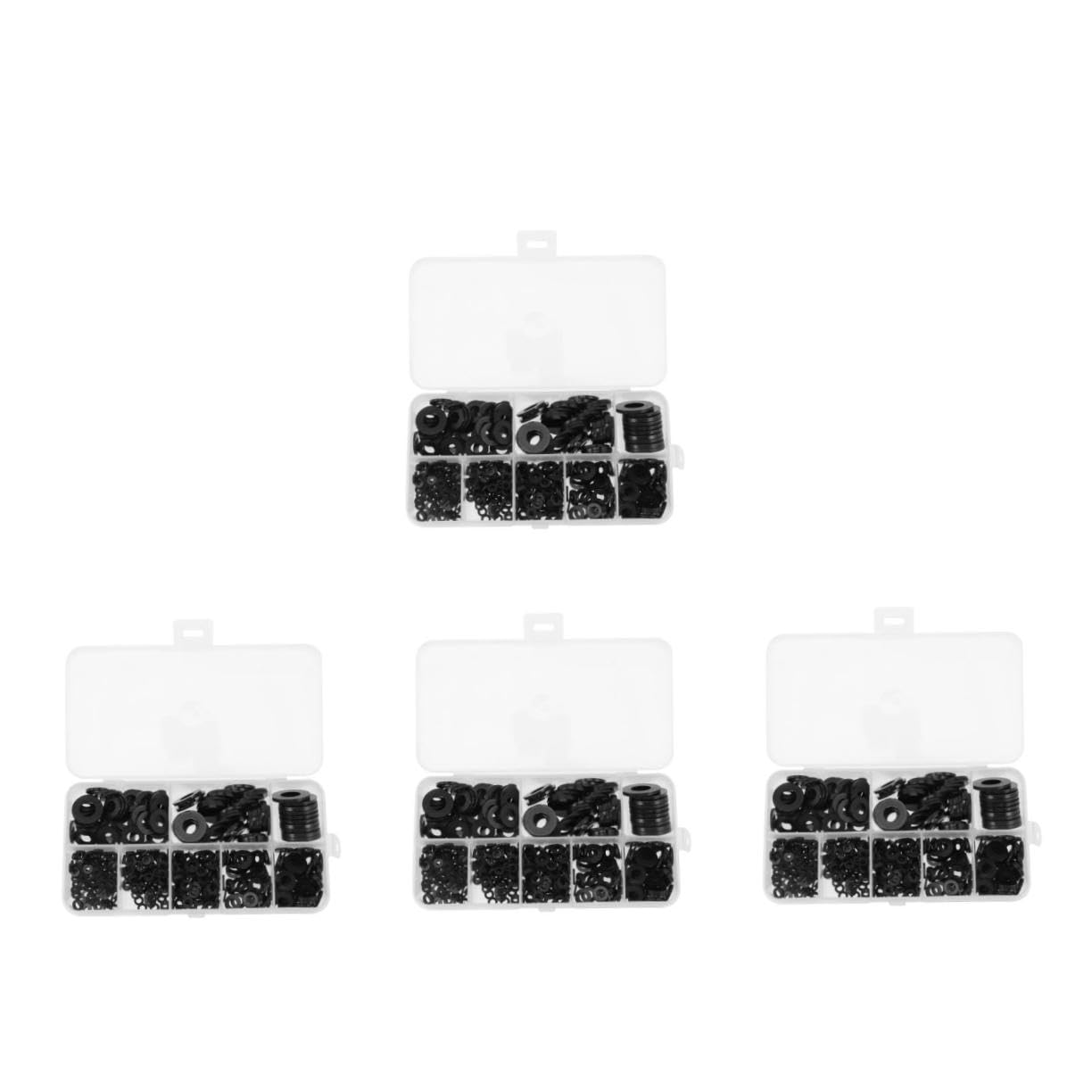 Cabilock 4 Sätze Nylon Unterlegscheiben Flachunterlegscheiben Sortiment Für Heimwerker Autoanwendungen Korrosionsbeständig Für Dichtungen Isolierungen 500 Stück * 4