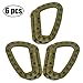 DB.WOR Carabiner Tactical 6pcs Enforcement Polymer Light Weight D-Ring Hanging Hook (Khaki)