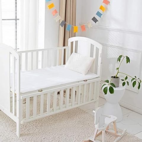 2 Pack Waterproof Crib Mattress Protector Pad 34" x 54", Washable Crib Pad, Reusable Flannel Crib Protector Pad for Baby, Toddler, Elders and Pets Cover