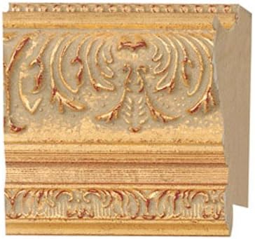 CountryArtHouse Picture Frame Moulding (Wood) 100ft bundle - Ornate Gold Finish - 2.375" width - 1/2" rabbet depth