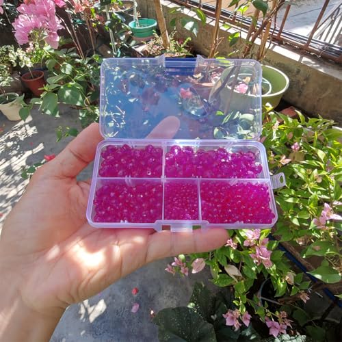 Image of Rose Red Rondelle Glass Beads for Jewelry Making, Faceted Briolette Crytal Spacer Beads for Bracelet Necklace Earring (2mm 4mm 6mm 8mm 10mm Mixed Sizes, 1000pcs)