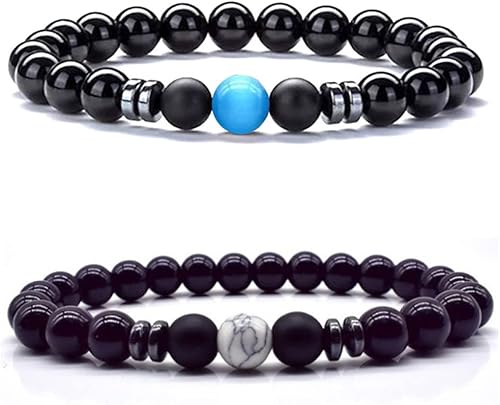 CSIYANJRY99 2 tobilleras de obsidiana negra para drenaje linfático, antihinchazón, terapia de obsidiana, pulsera para mujeres y hombres