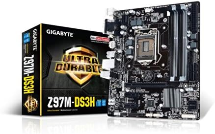 Gigabyte Z97M-DS3H Intel LGA1150 Z97 Micro-ATX Motherboard (4x DDR3, 8x USB3.0, 4x USB2.0, GBE, LAN, HDMI, DVI-I, DSUB)