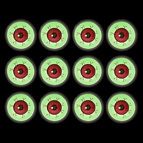 KEPATO 12 Pack Glow in The Dark Halloween Eyeballs Party Supplies for Kids - Glow in The Dark Plastic Fake Eye Ball Toy Cover