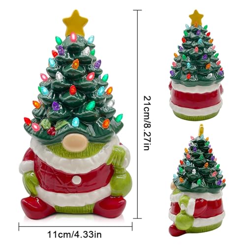 Cadeau de vacances festives avec le nain de Noël lumineux de table