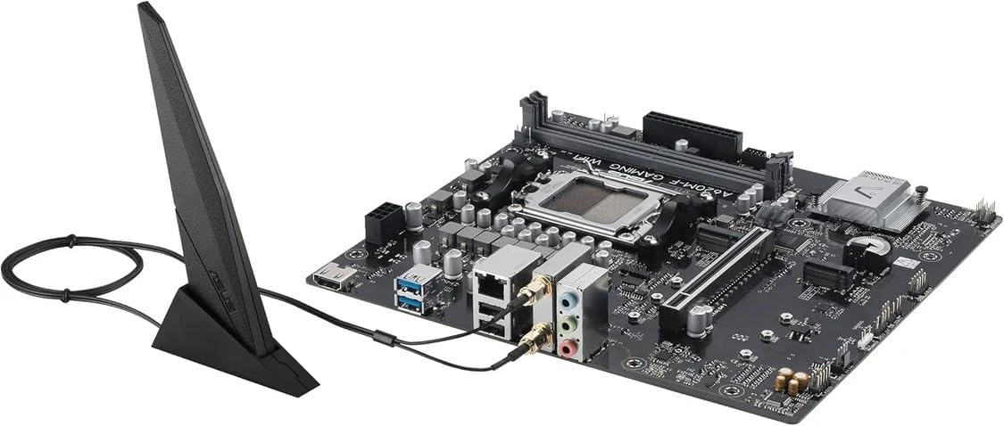 ASUS A620M-F Gaming WiFi Motherboard, AMD mATX, DDR5, 2X M.2 PCIe 4.0, HDMI, 2.5GB Ethernet, USB 3.2 Gen 1 Type-A, SafeSlot Core+, Q-DIMM, Q-LED Core, Q-Slot, ASUS 5X Protection III, Armoury Crate
