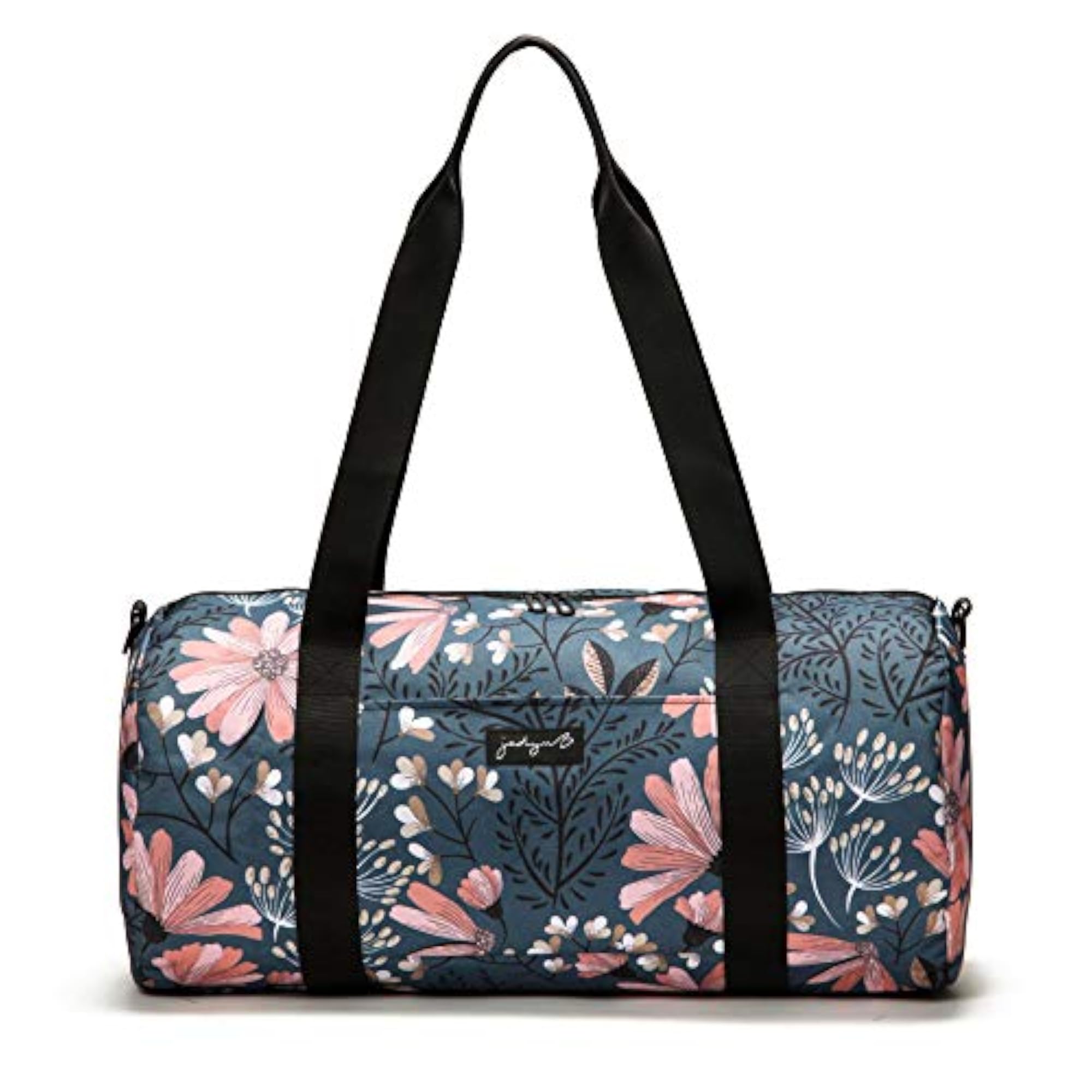 19" Barrel Women's Duffel Bag, Navy Floral
