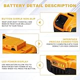 1-Pack 5.0Ah Replacement Battery Compatible with Dewalt 20 Volt DCB200 DCB201 DCB204 DCB207 DCD/DCF/DCG Series Cordless Power Tools+Brush - Image 4