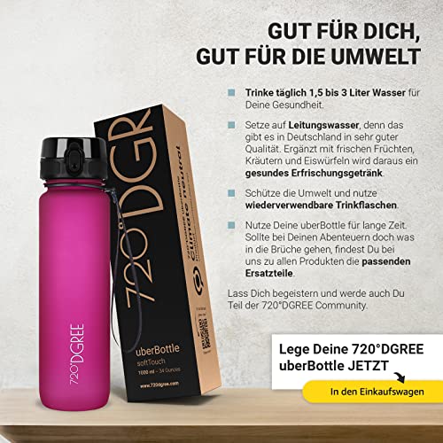 Image of 720DGREE Water Bottle 650ml inchuberBottle inch softTouch +Sieve - BPA-Free Tritan, Leakproof, Reusable Drinking Bottle - Sports Bottle for School, Fitness, Gym, Cycling, Travel, Office, Outdoor, Hiking
