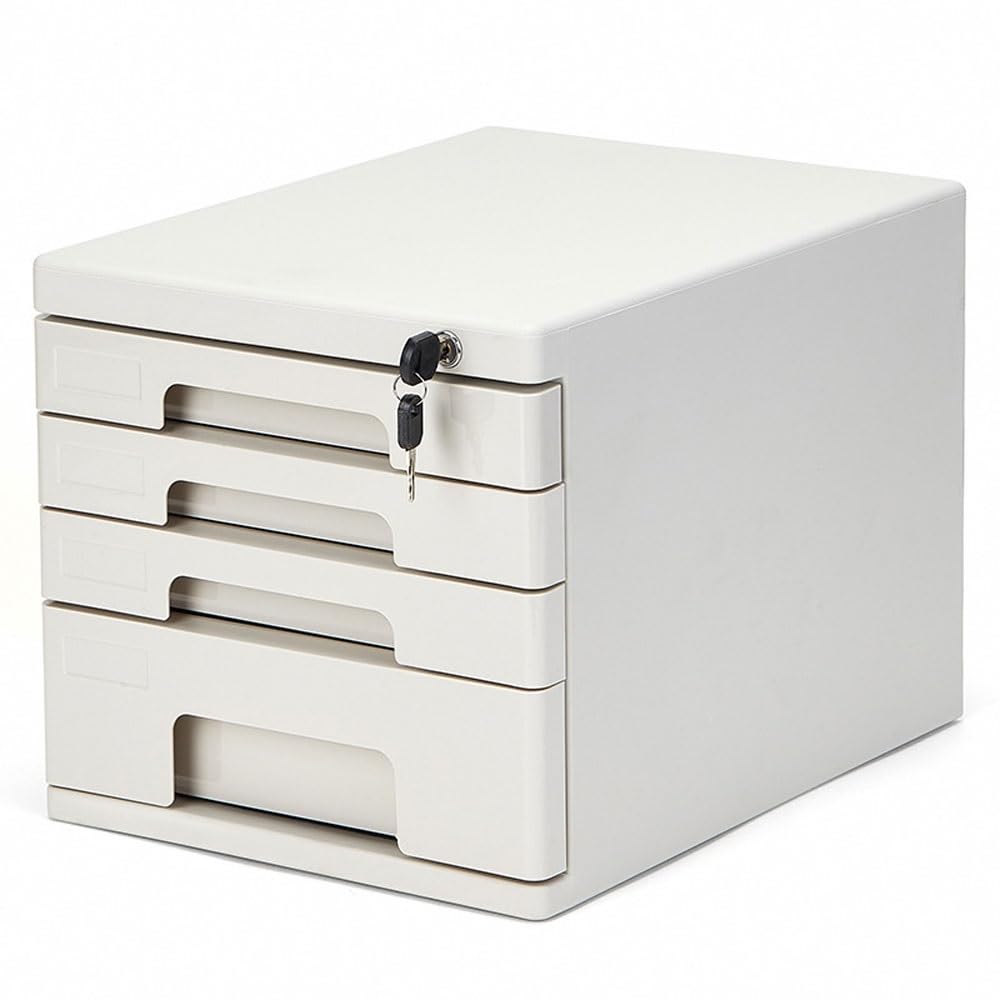 Armadietto portadocumenti resistente con 4 cassetti per documenti A4, organizer in metallo per ufficio e casa, soluzione di archiviazione sicura