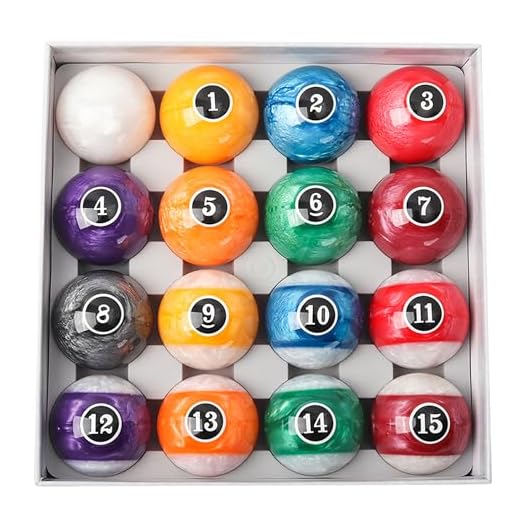 GSE Games & Sports Expert 2 1/4-Inch Professional Regulation Size Billiards Balls Set, Standard Set of 16 Pearl Style Pool Balls for Billiard Table, Pool Table Accessories