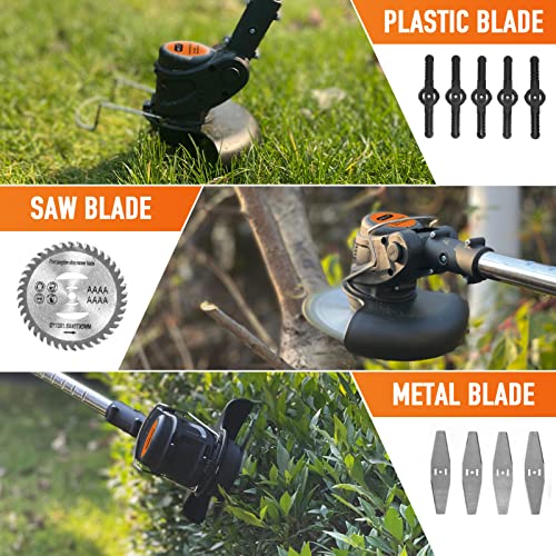 Cordless String Trimmer Weed Wacker With 3 Types Blades, 3 In 1 Light Weight Weed Eater, 21V 2Ah Li-Ion Battery Powered For Garden And Lawn(Black) #TOP2