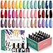 Kit Semipermanente Unghie, Phoenixy 24Pz 7ml 21Colori Smalto Semipermanente Unghie con Base Coat Lucido e Top Coat Opaco, Kit Manicure Smalto Semi-Permanente immagine