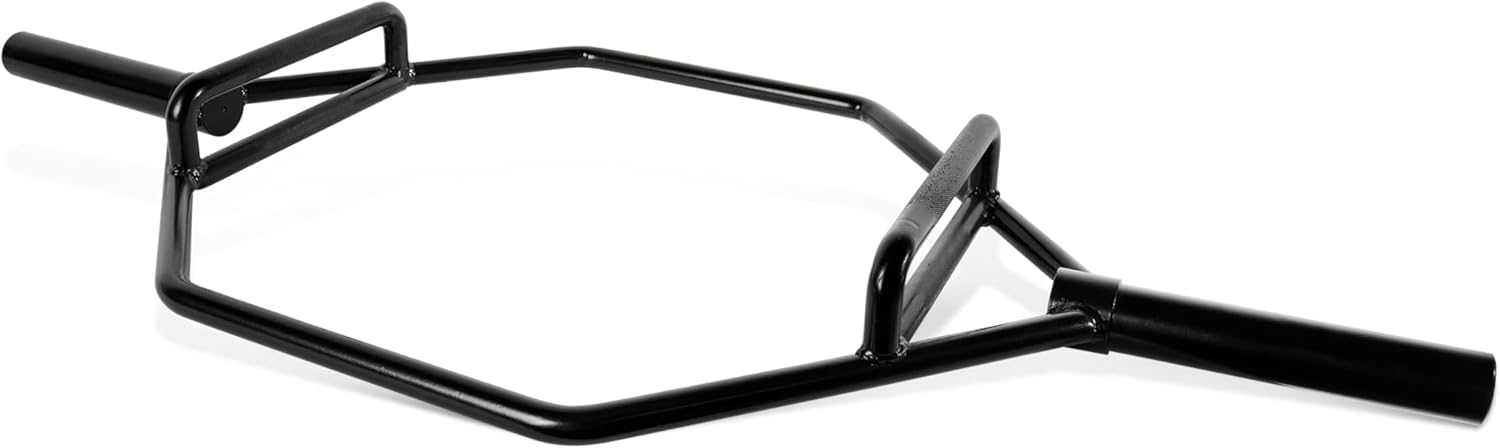 CAP Barbell Olympic Trap Bar | Multiple Grip Options Combo Grip Black