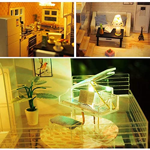 Modellbausätze Mit Möbeln, DIY-Miniatur-Puppenhaus Mit Led-Leuchten, Handgefertigte Mini-Raum-Bastelsets, 3D-Puzzle… – Bild 6