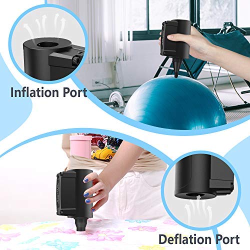 Evteck Pumteck Electric Rechargeable Inflator, Quick-Fill Electric Air Pump for Inflating/Deflating Pool Inflatables, Exercise Ball, Air Mattress, Air Boat - Thumbnail 7