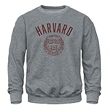Barnesmith Harvard University Ivy League Crewneck Sweatshirt, Unisex, Heritage Logo, Charcoal Grey, XX-Large