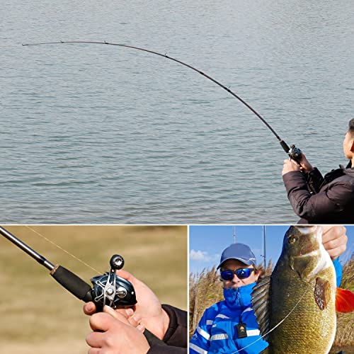 Image of Sougayilang 2PC Fishing Rod Casting Rod-168cm-Black