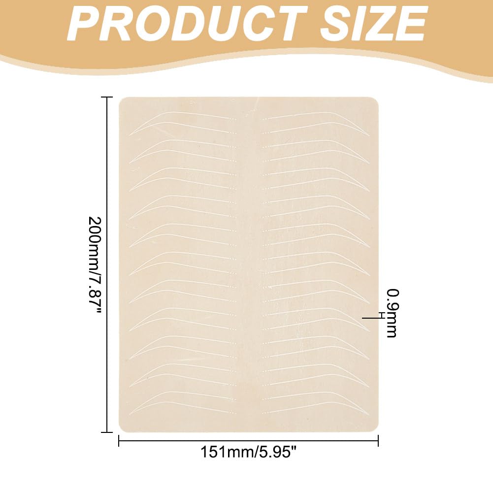 DELORIGIN 5pcs Eyebrow Tattoo Practice Skin Microblading Practice Synthetic Silicone Skin Sheet Micro Blading Eye Brow Makeup Tattooing Supplies for Cosmetic Tattoo Eyebrow Beginner Salon - Image 2
