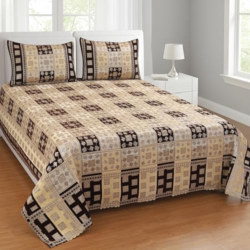 Image of Luxury Velvet Bedsheet King Size Luxury Bed Sheet 90 inch x 100 inch Ultra Soft, Cozy & Warm Bedding for Bedroom Hypoallergenic & Elegant Velvet Texture (Coffee::Beige)