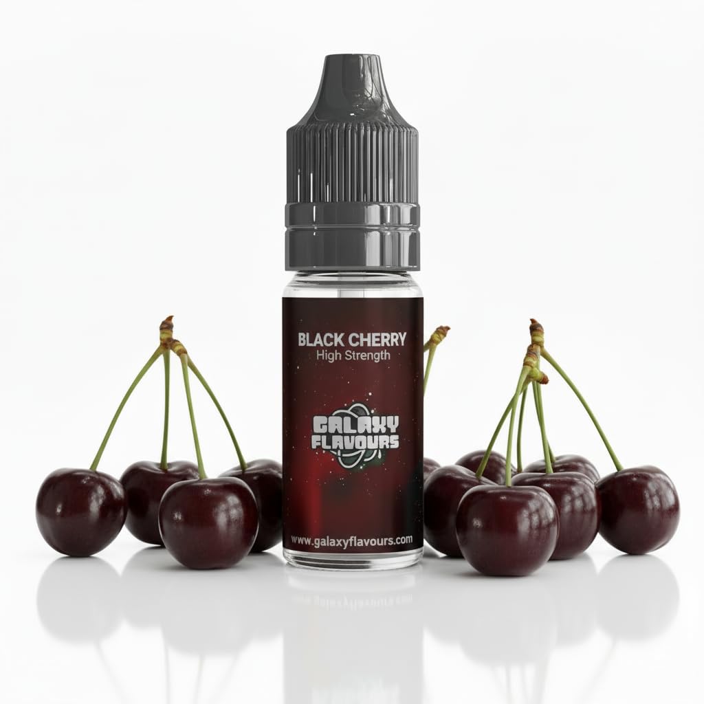 Black Cherry Food Flavouring Drops 10ml - Premium Dark Berry Extract for Professional Baking & Luxury Black Cherry Beverages - High Strength Food Grade Concentrate by GALAXY FOOD FLAVOURS
