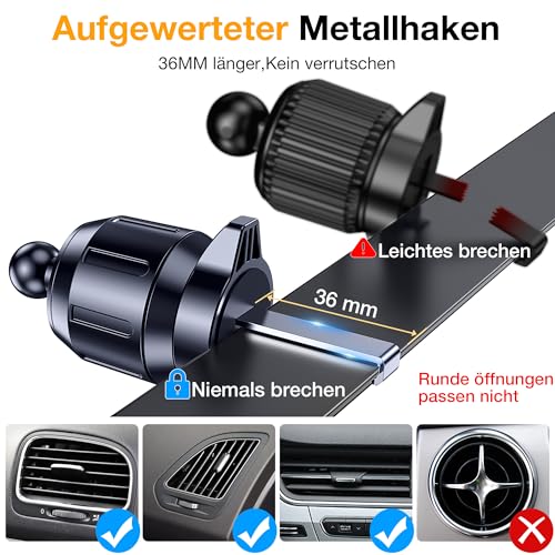 Romuto Handyhalterung Auto【2026 Upgrade Super Saugnapf】4 in 1 Handy Halterung Auto【360° Drehbar】Handyhalter fürs Auto Armaturenbrett Windschutzscheibe Lüftung KFZ Autohalterung für iPhone Samsung usw