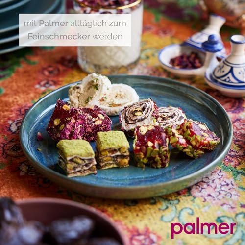 palmer Miami flache Teller-Set - 2er Set FrühStücksteller aus Steinzeug Ø 22 cm - Teller grün-blau - ofen-, mikrowellen- & spülmaschinenfest