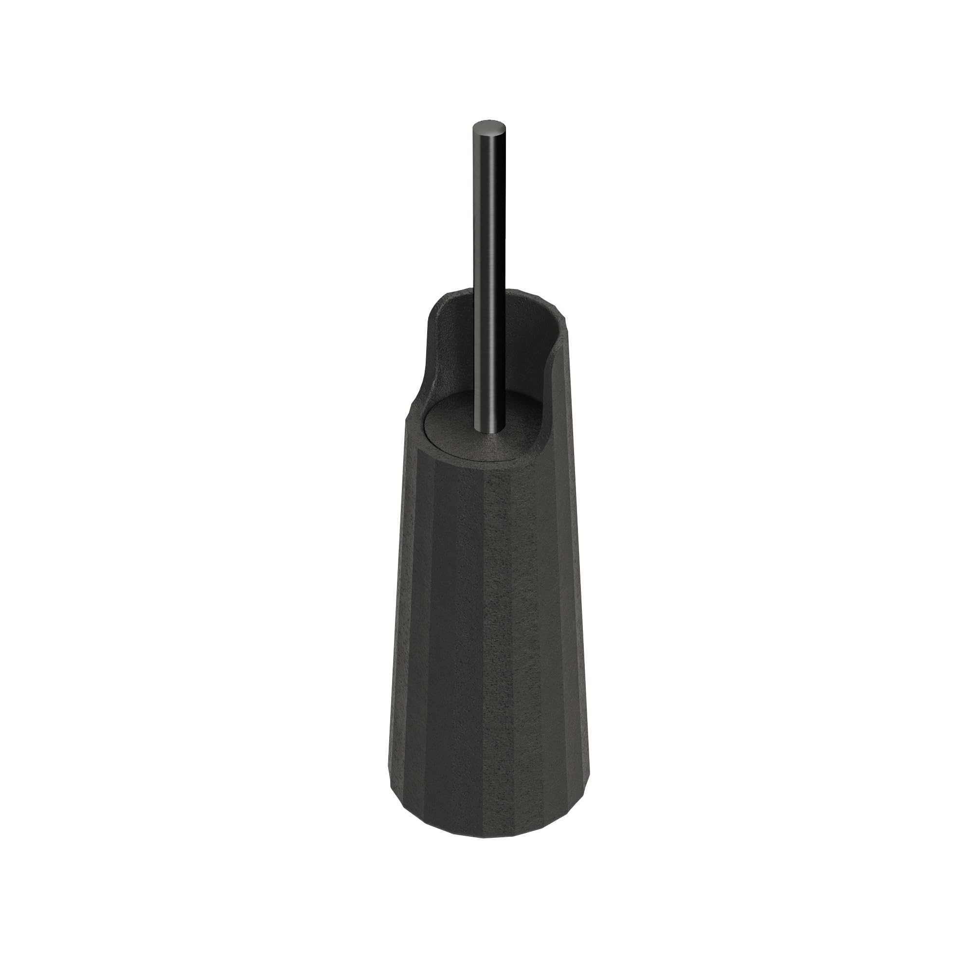 COSMIC Avenir Escobilla de Baño de Diseño Contemporáneo y Poligonal Fabricada en Plástico Reciclado. Escobillero de Suelo para WC en Color Negro Natur