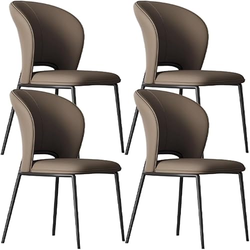 Miniatura 13 de YVYKFZD Juego de sillas de comedor de cuero, sillas de cocina sin brazos, sillas de comedor tapizadas con respaldo y patas de metal, cómodas sillas