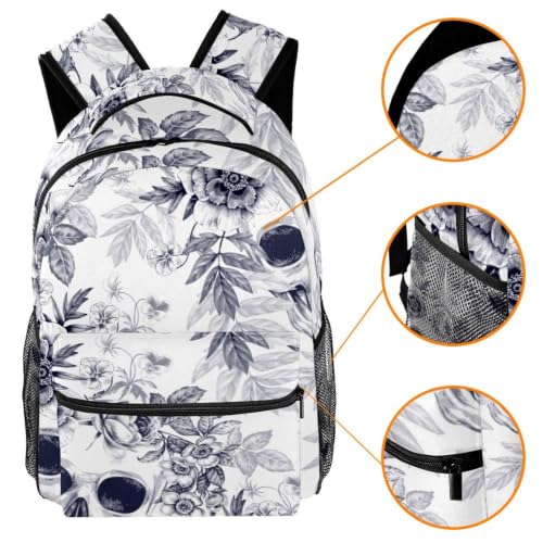 Mochila para niños con compartimento de laptop y diseño botánico multicolor 3
