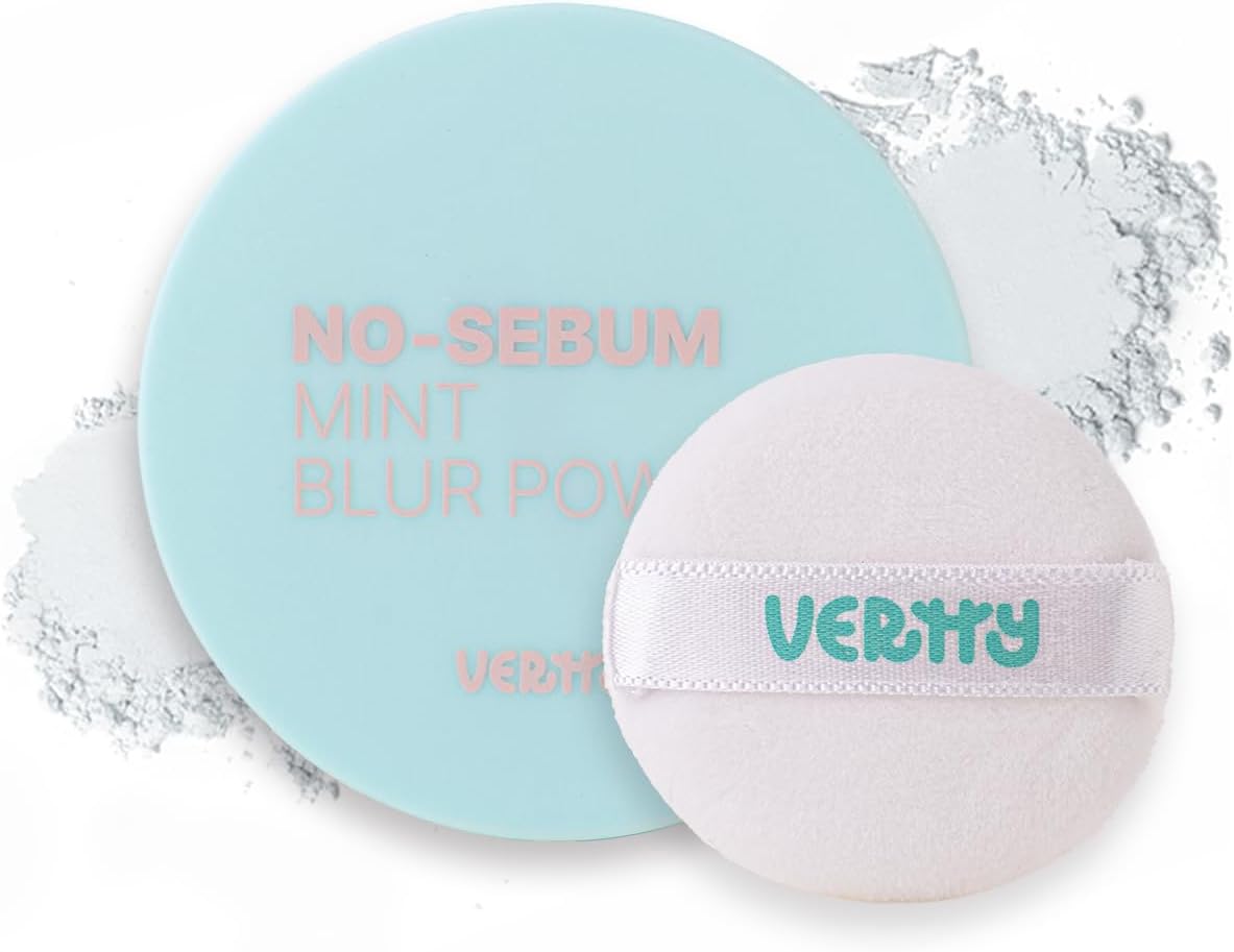 VERTTY No-sebum Blur Powder (0.9 Oz) | Vegan loose face Powder, Matte Finish | Oil Control & Makeup Setting, For all skin type, K-Beauty | Cruelty Free