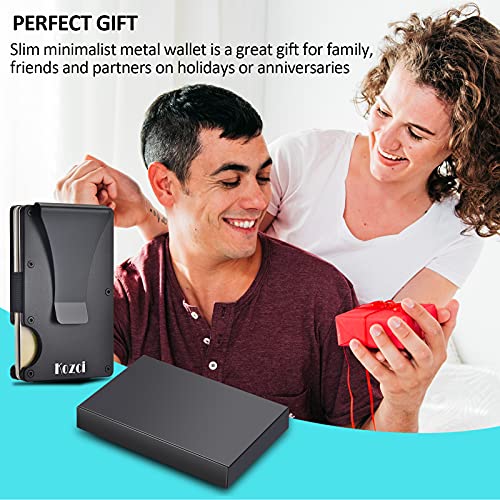 Kozci Slim Metal Wallet Rfid Blocking Wallets For Men Front Pocket Minimalist Wallet Business Card Case Mens Credit Card Holder Aluminum Ridge Wallet Money Clip For Mens, Gift #TOP6