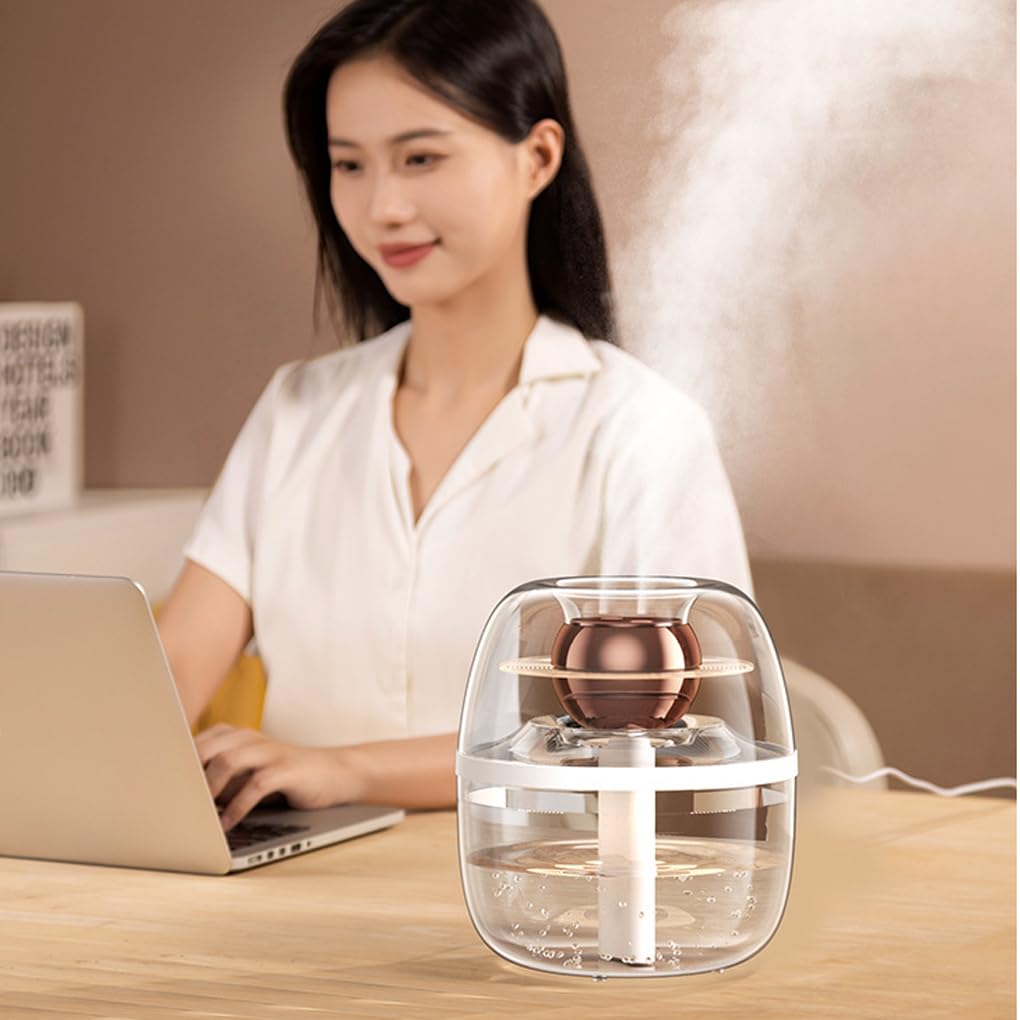 IOIUSKKU Umidificatore d'aria per camera da letto con serbatoio da 3 litri e luci notturne rilassanti Diffusore di oli essenziali in ABS Umidificatore per nebbia domestica, digitare+2