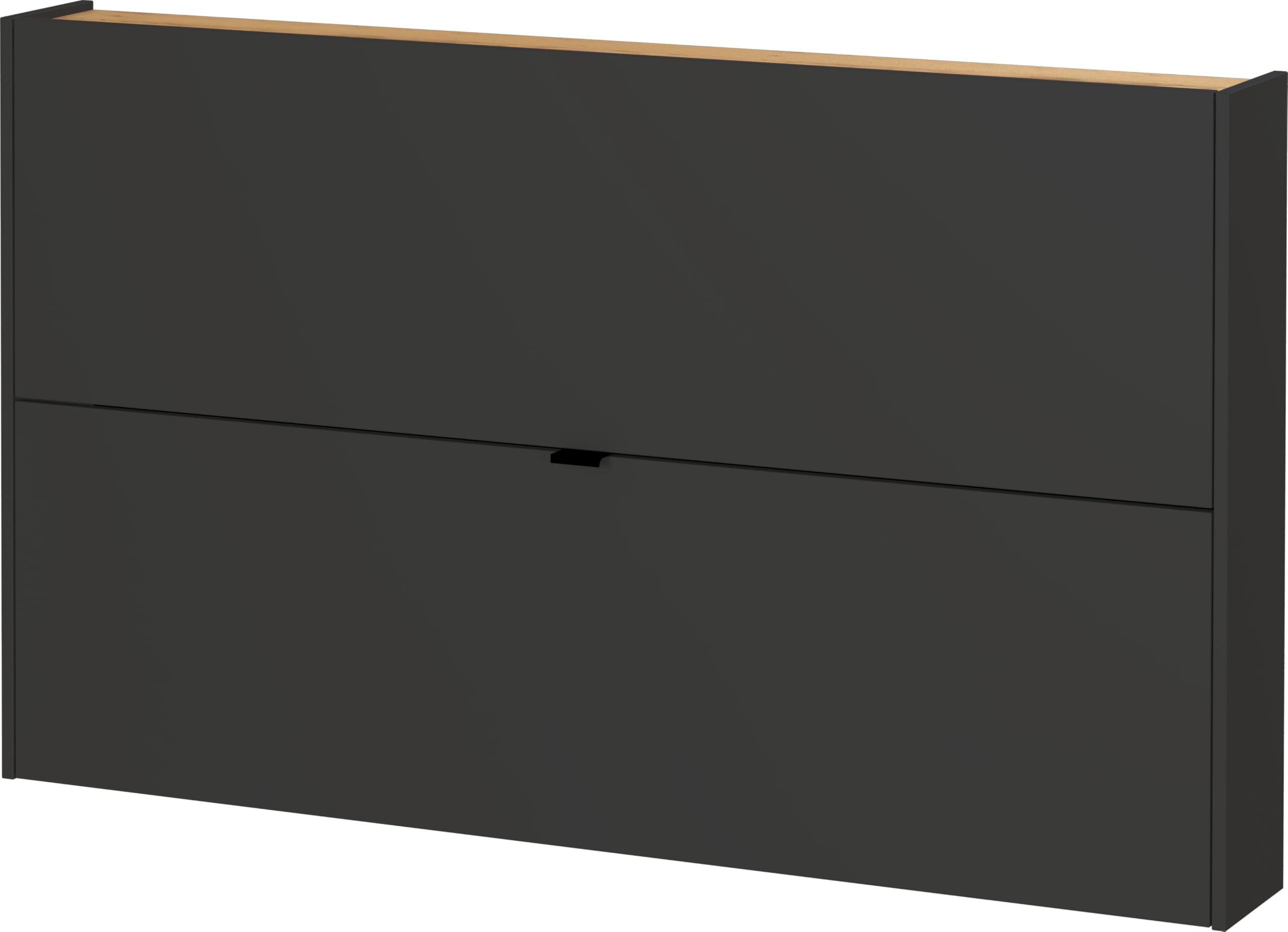 Germania Shoe cabinet 1392-549 GW-Ameca, in graphite/Navarra oak finish, shallow depth, 140 x 83 x 18 cm (WxHxD)