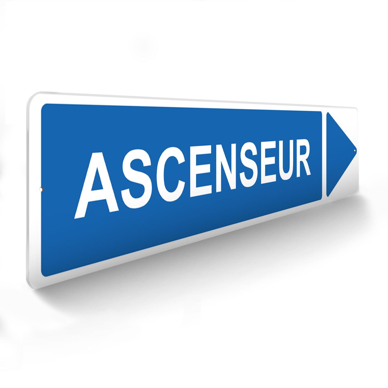 DECOHO - Panneau de signalisation pour parking · Ascenseur droite - 48 x 10 cm - Bleu