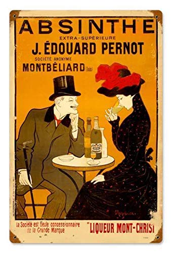 YY-one Plaque en métal vintage Absinthe Cafe 20,3 x 30,5 cm (l x H) pour cuisine, magasin,...