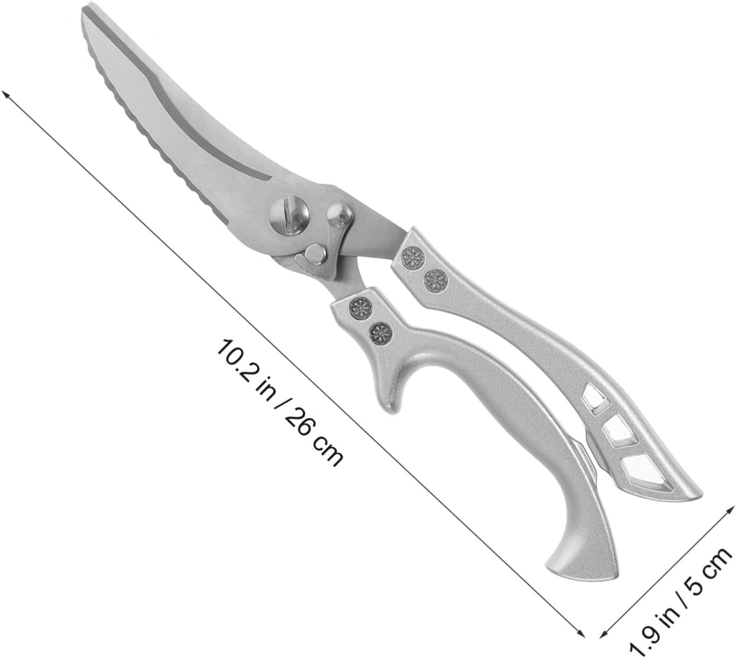 1pc Stainless Steel Kitchen Scissors Multi-functional Poultry Shears for Cutting Chicken Meat Fish and Vegetables Featuring Safety Lock and Spring-loaded Design