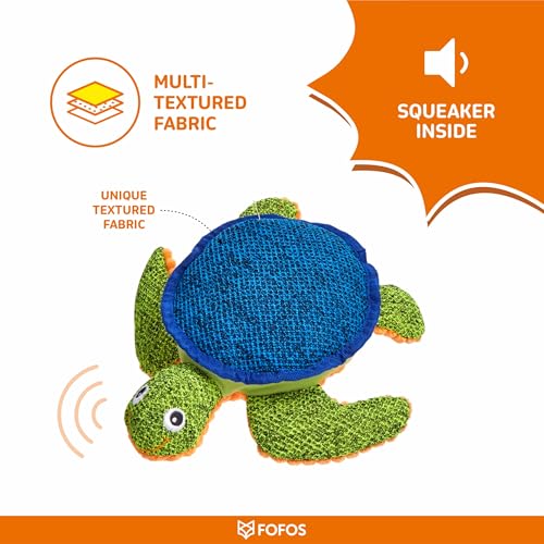Image of BarkButler x FOFOS Summer Sea Turtle Dog Toy - Plush & Squeaky Toys for Dogs, Dog Toys for Medium Dogs (0-20kgs) - Green