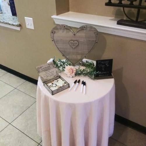 Wedding Guest Book Alternative With Heart Box And Hearts, Personalized Heart Drop Guest Sign For Rustic Wedding Decorations,Anniversary (150 Hearts) #TOP3